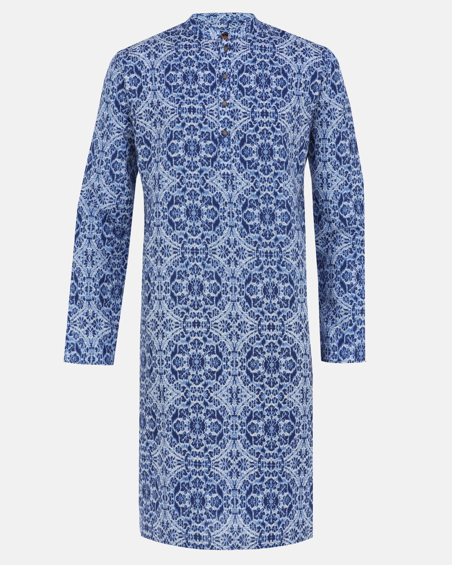 Men's Navy Print Panjabi