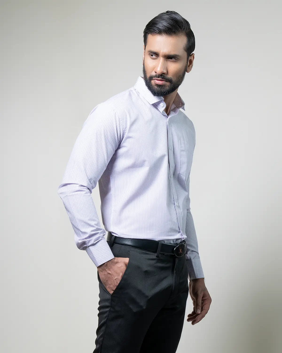 Lilac Stripe Formal Shirt