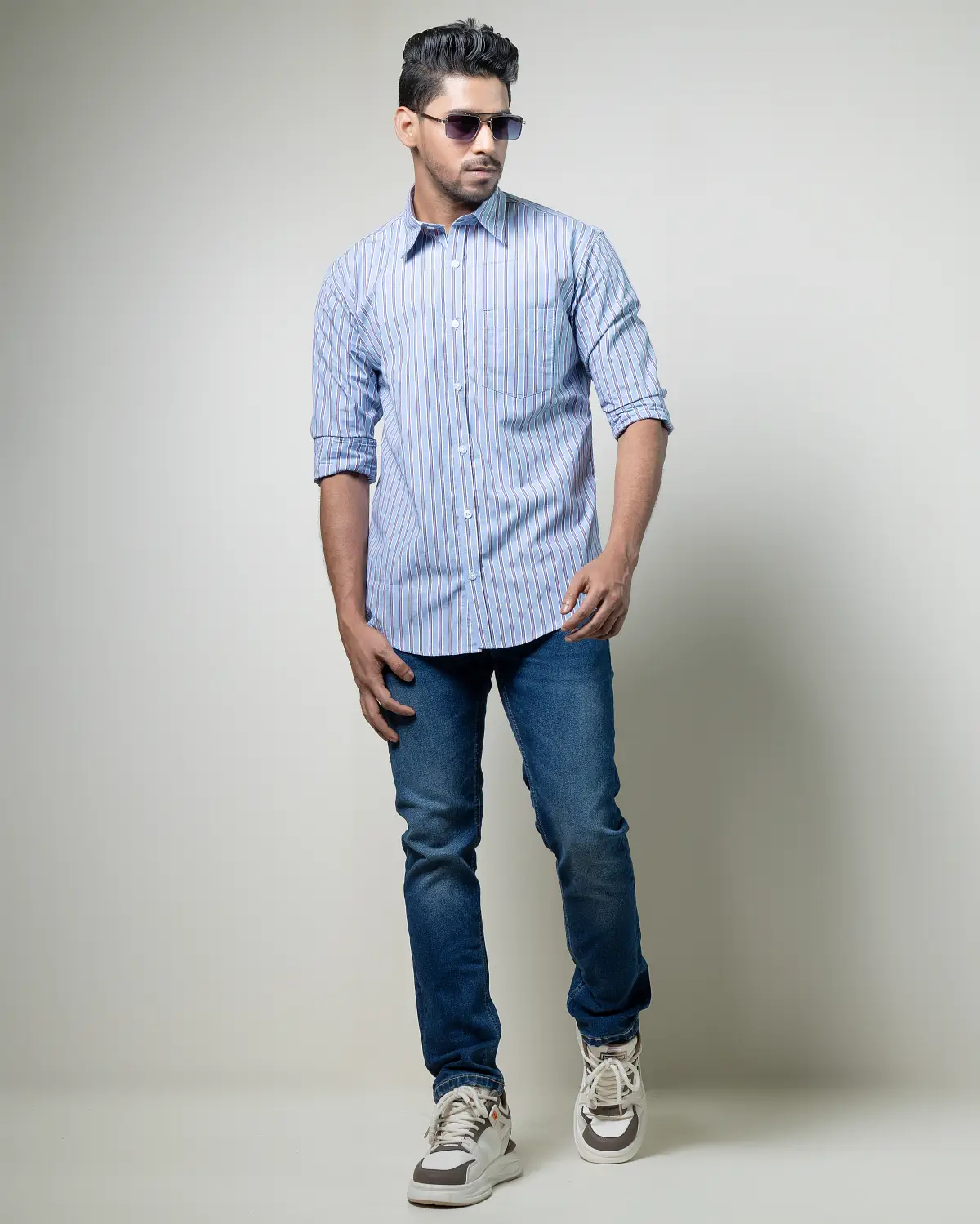 Sky Stripe Casual Shirt