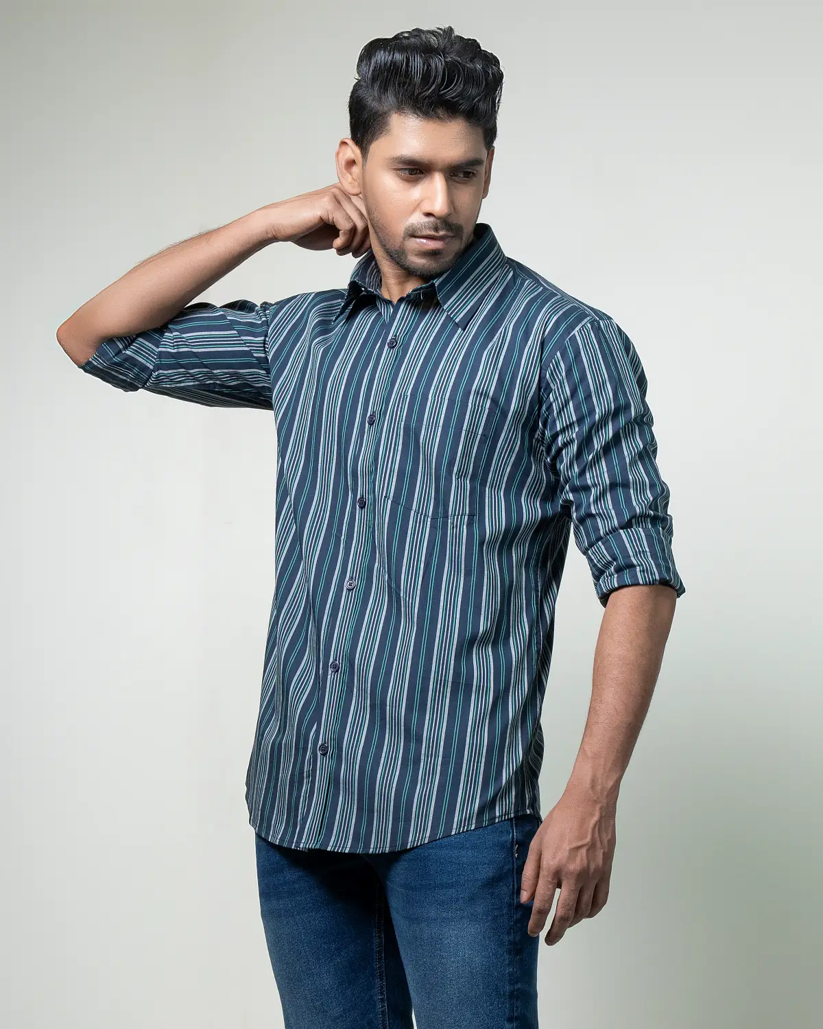 Black Stripe Casual Shirt