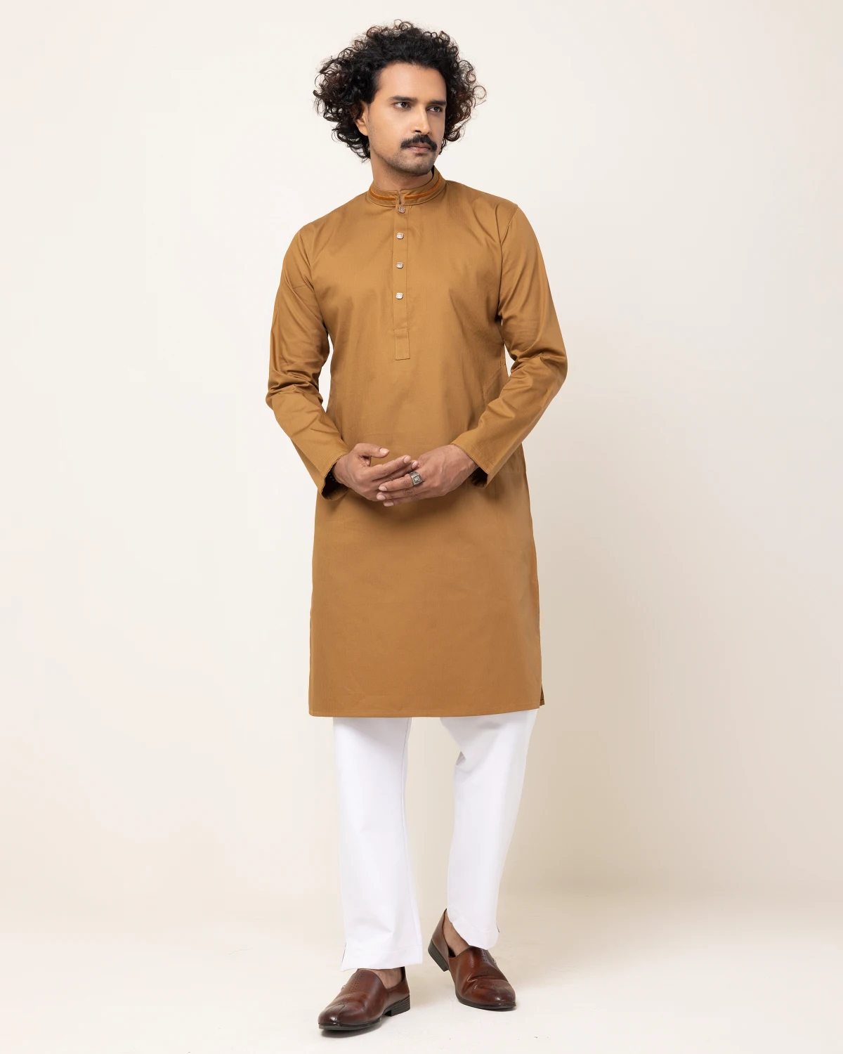 Brown Embroidery Panjabi