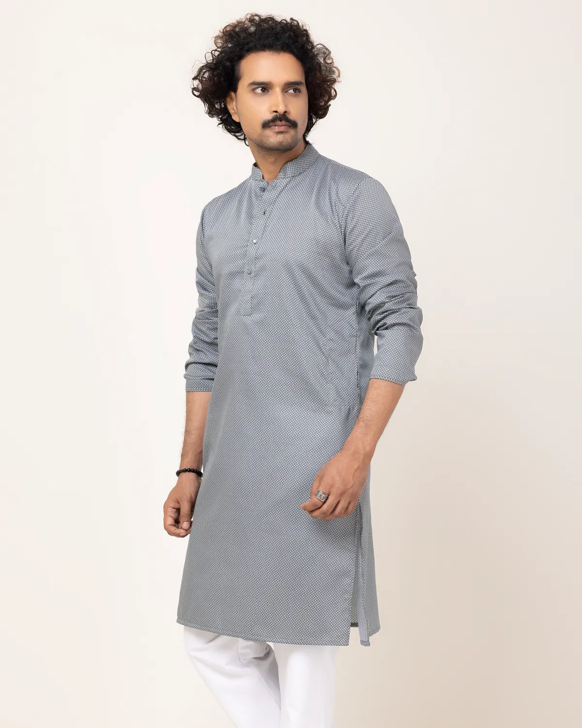 Green Abstract Print Panjabi