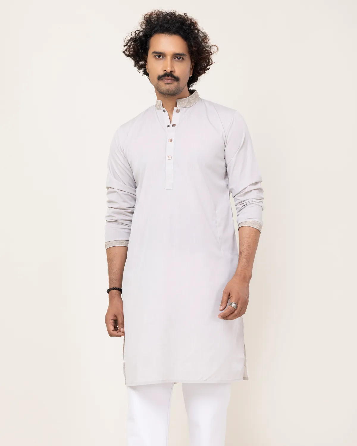 Beige Embroidery Panjabi
