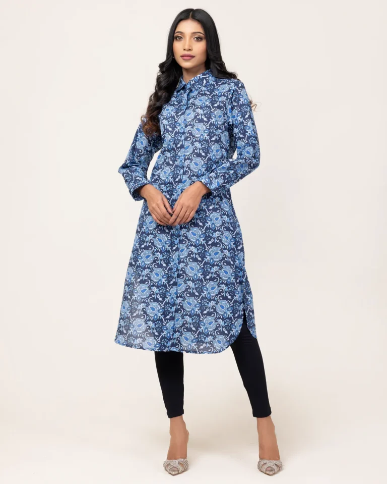 Ladies Dark Navy Print Kurti