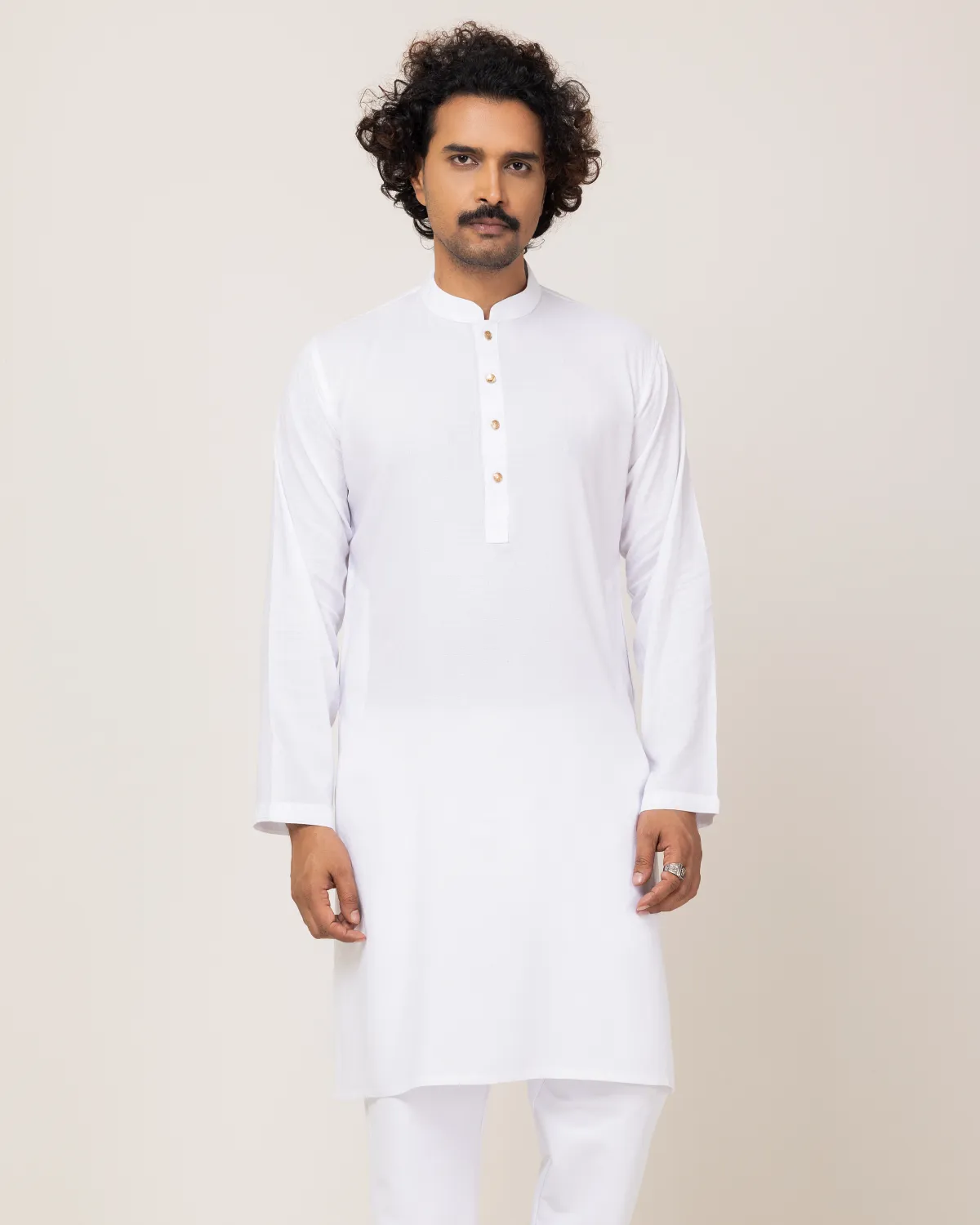 Men's Premium White Texture Panjabi