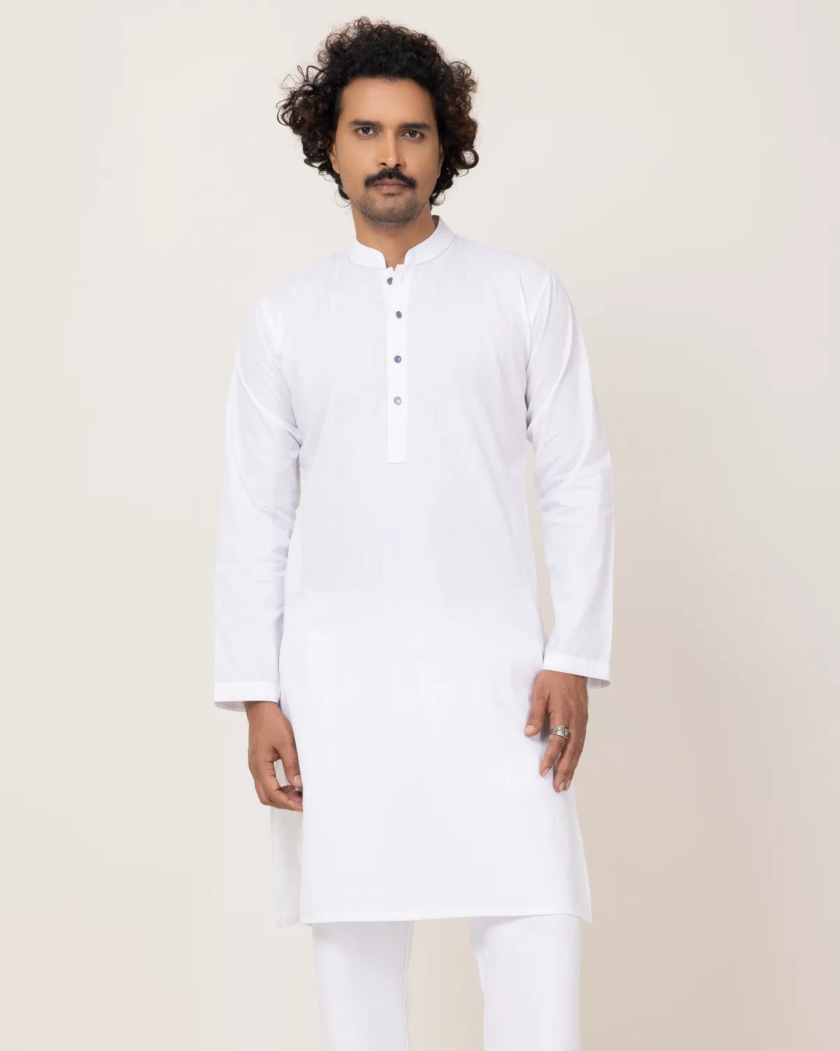 Classic White Check Panjabi
